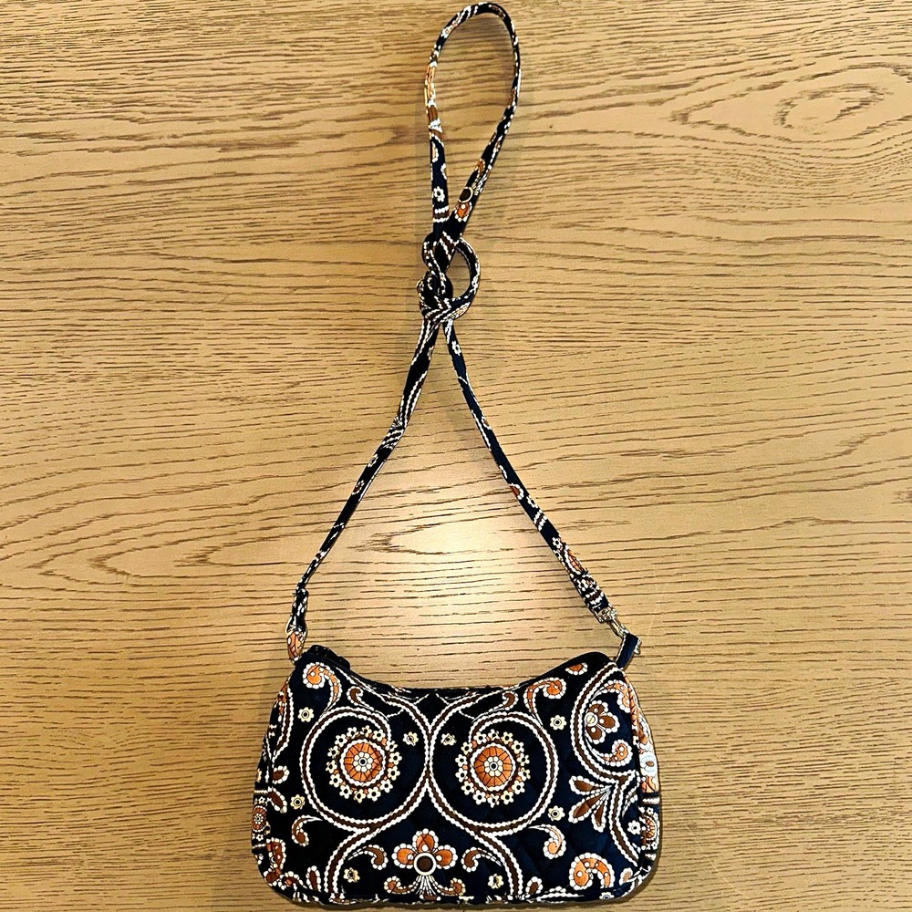 Vera Bradley Hannah Petite Quilted Shoulder Purse Retired Caffe Latte Pattern 08